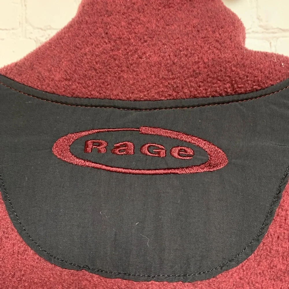 RARE Vintage The North Face Rage Burgundy Black Anorak Fleece Jacket Size XL USA
